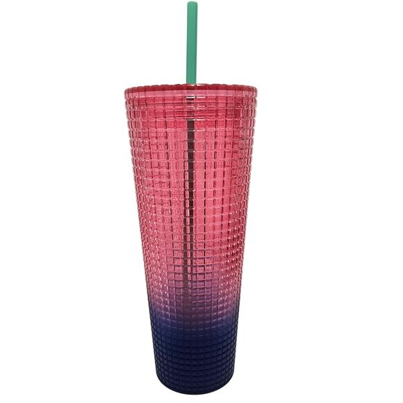 Starbucks 2022 Summer Watermelon Gradient Grid Venti 24 OZ Cold Cup Tumbler NWT - Picture 2 of 6